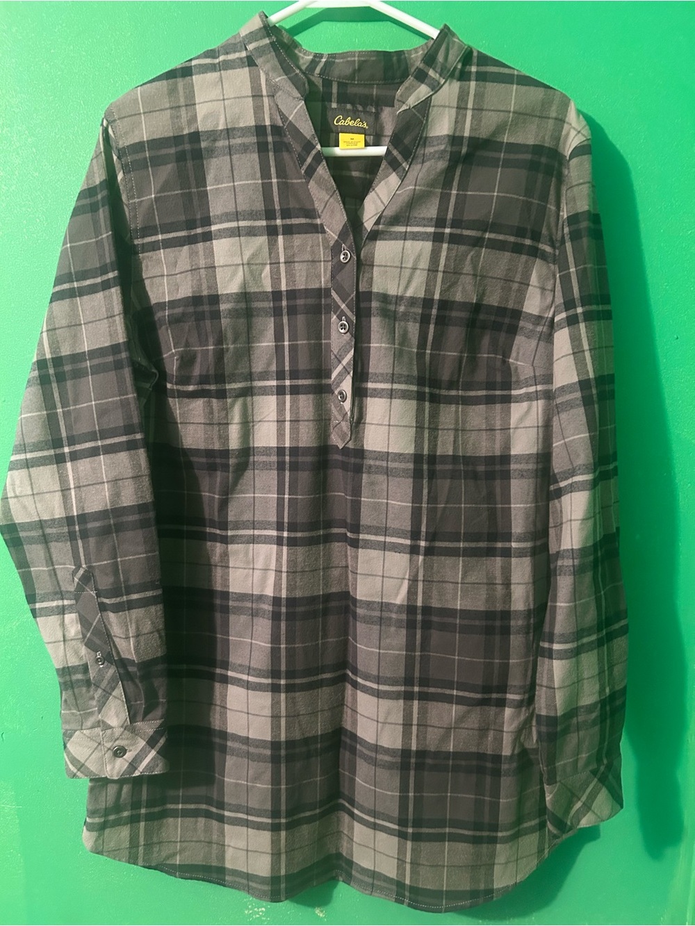 Cabela's Gray and Black Plaid Midi outdoor Dress size medium